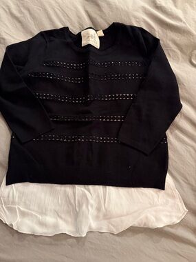 Angel Of The North Black Knit Sweater with Cutout Detail